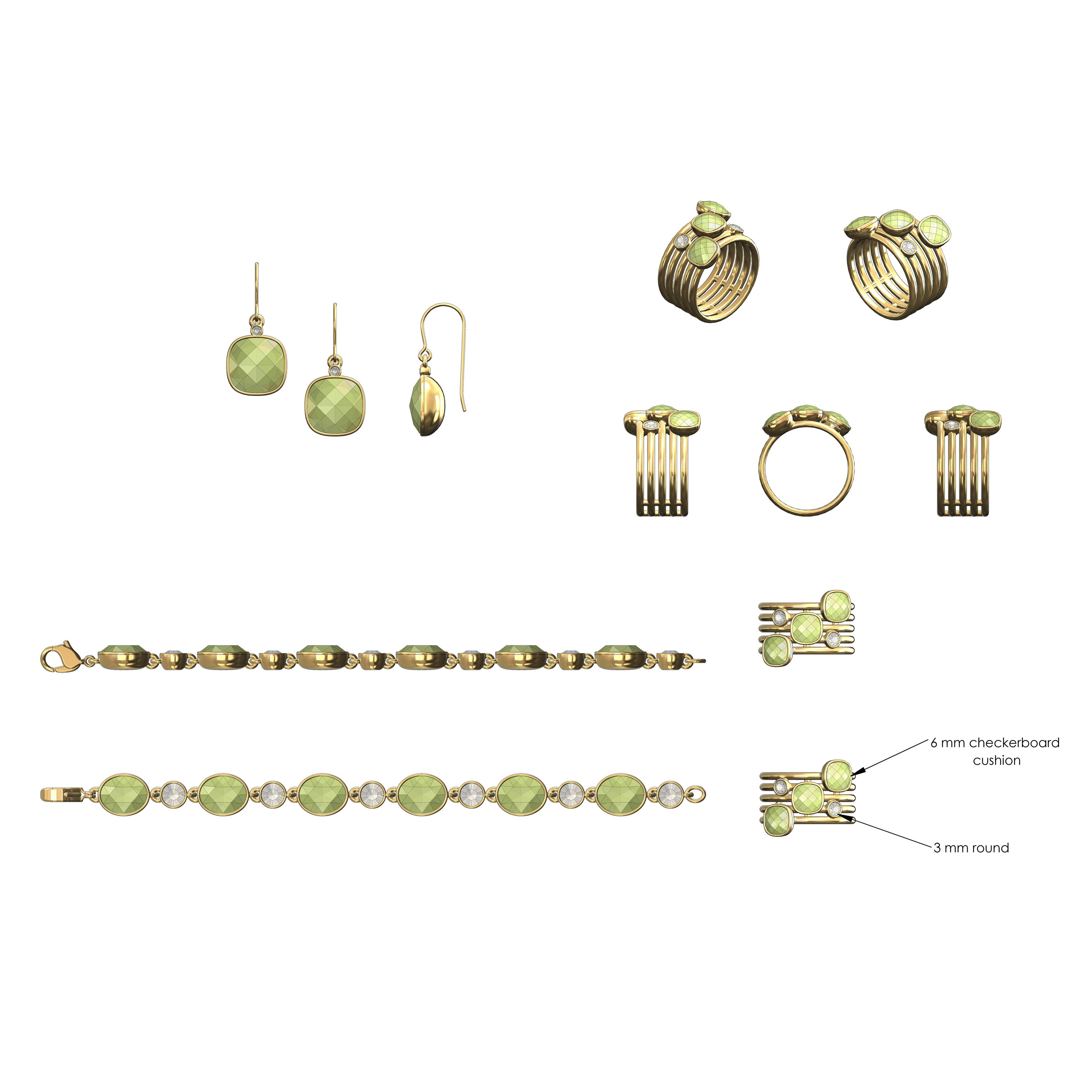 Checkerboard Peridot Group