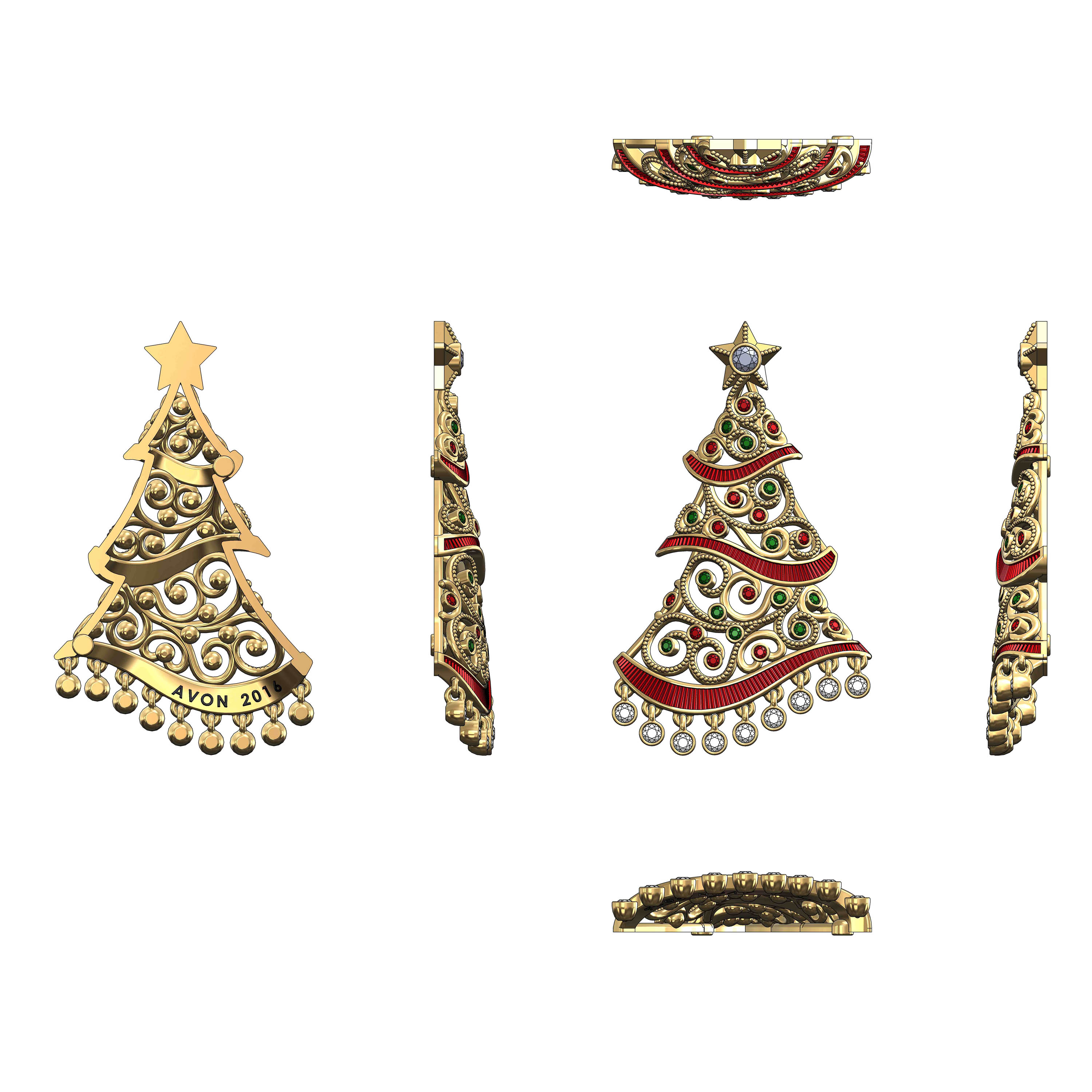 Christmas Tree Holiday Brooch