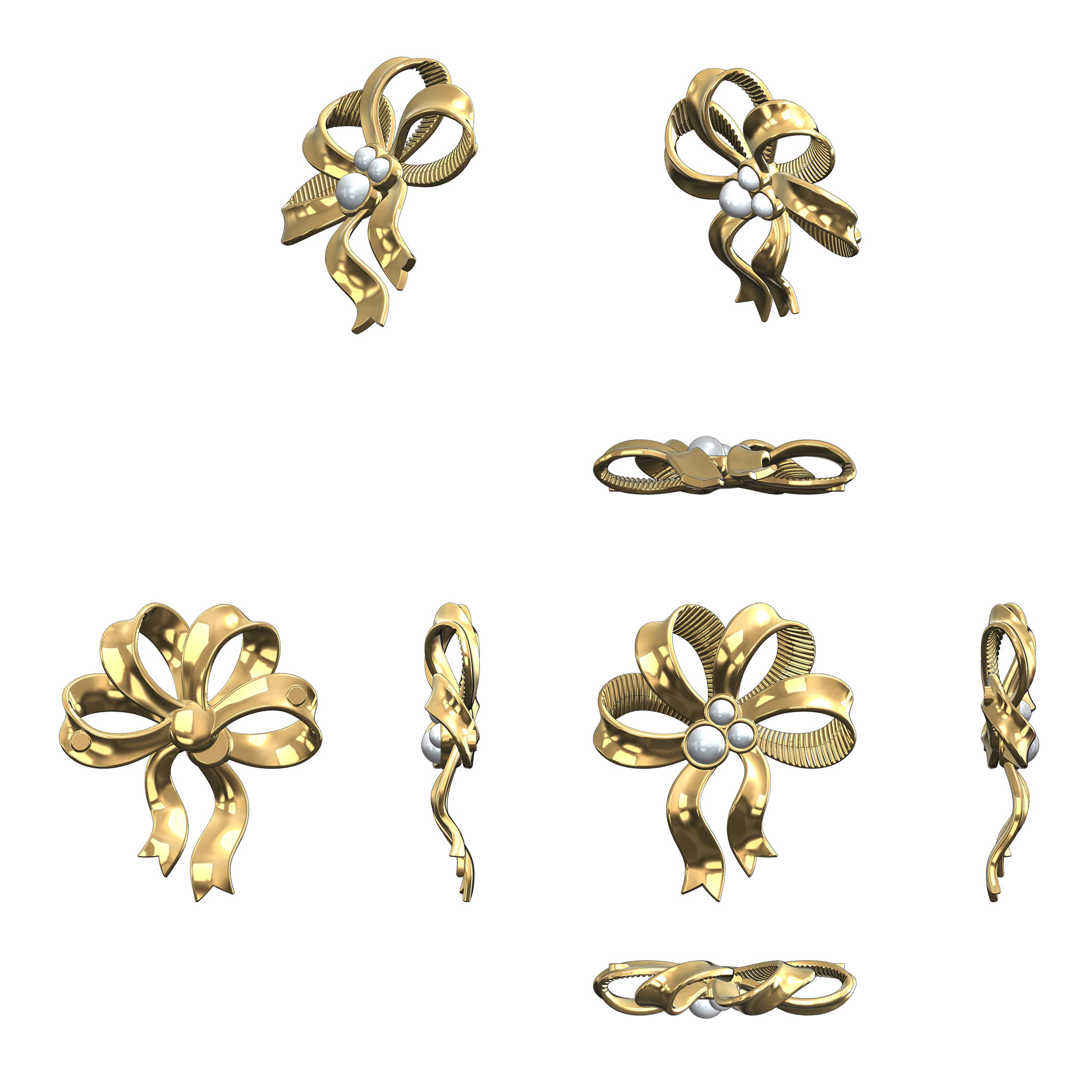 Christmas Bow Textured Brooch