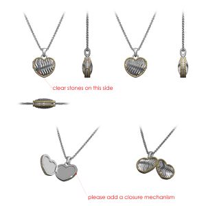 Wavy Textured Stainless Steel Locket