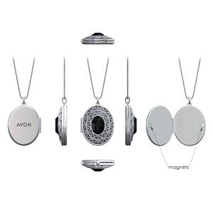 Black Onyx Oval Locket Necklace