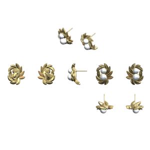 Avon Vintage Leaves with Pearl Earrings