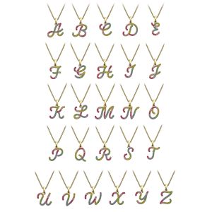 Rainbow Initial Necklace