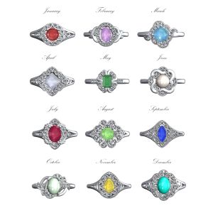 Birthstone Vintage Sterling Silver Rings