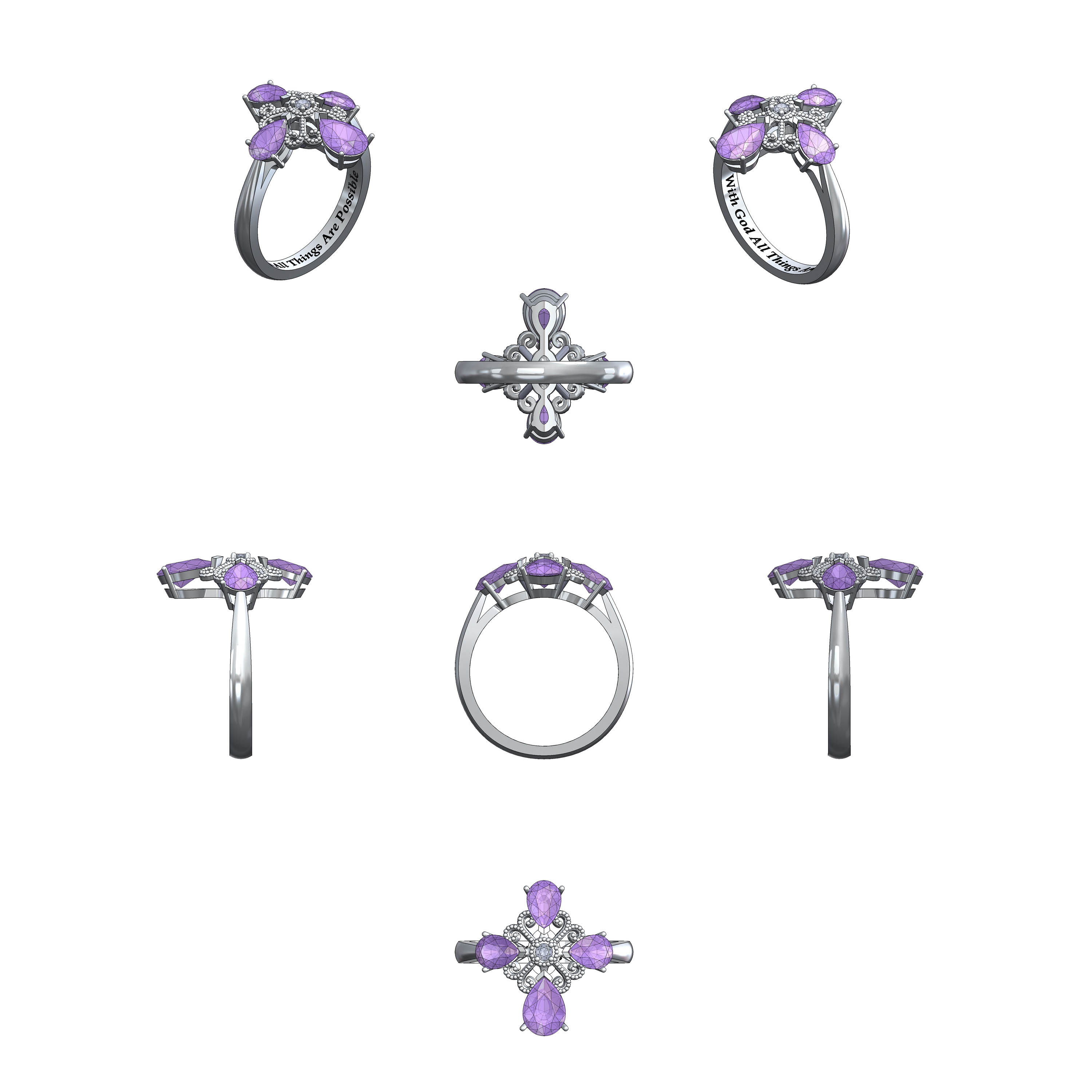 Amethyst Cross Sterling Silver Cross