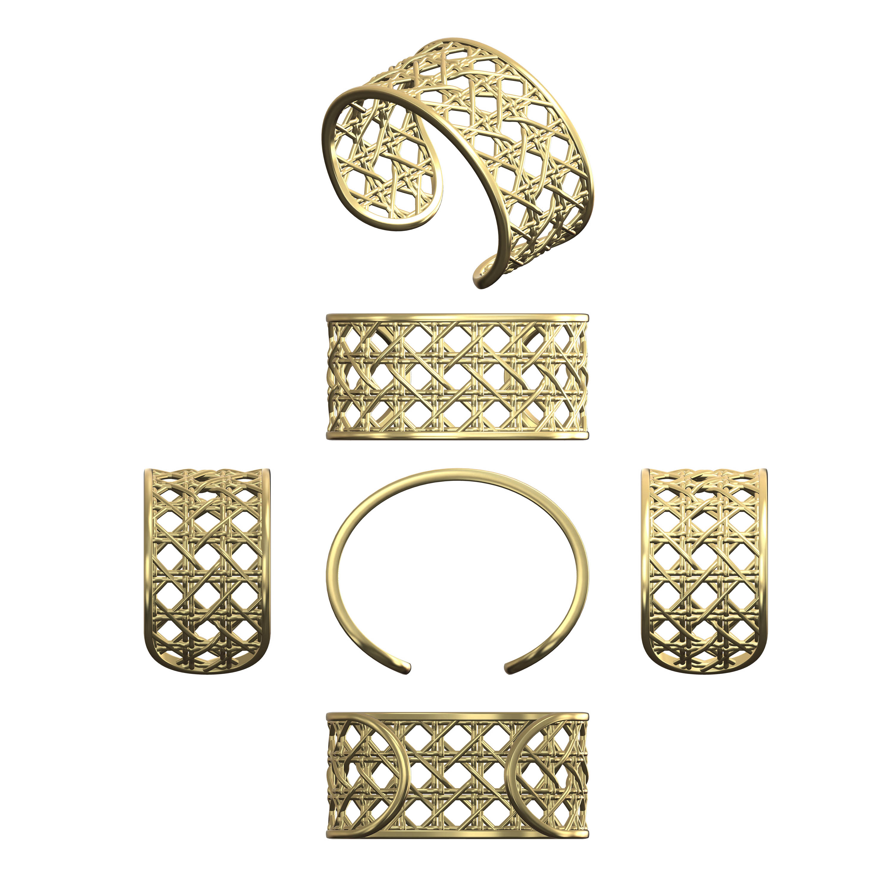 Geometric Pattern Cuff Bracelet